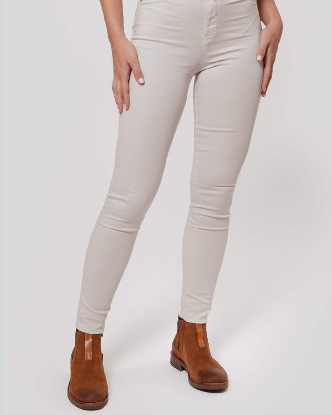 PANTALON TIRO ALTO SKINNY BEIG SKU 0.29437