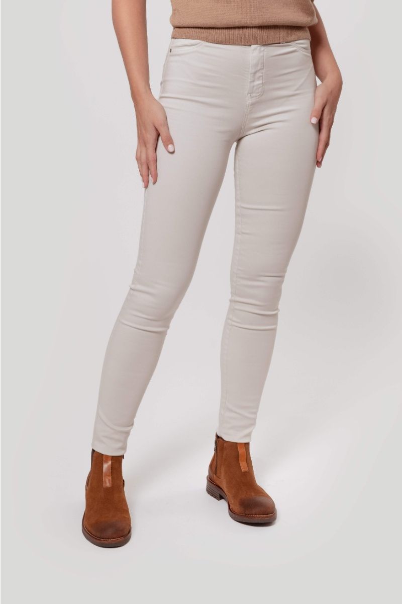 PANTALON TIRO ALTO SKINNY BEIG SKU 0.29437