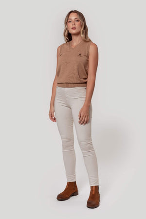 PANTALON TIRO ALTO SKINNY BEIG SKU 0.29437
