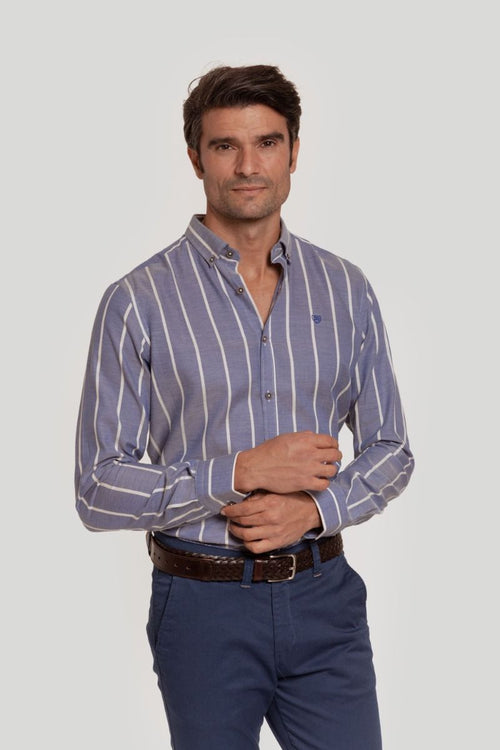 CAMISA RAYA ANCHA CELESTE SKU 0.29459