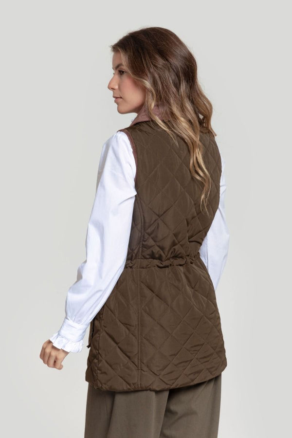 CHALECO ACOLCHADO LARGO KAKI SKU 0.29498