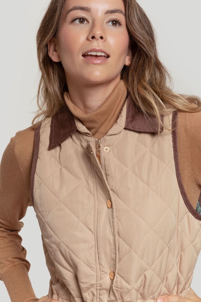 CHALECO ACOLCHADO LARGO CAMEL SKU 0.29498