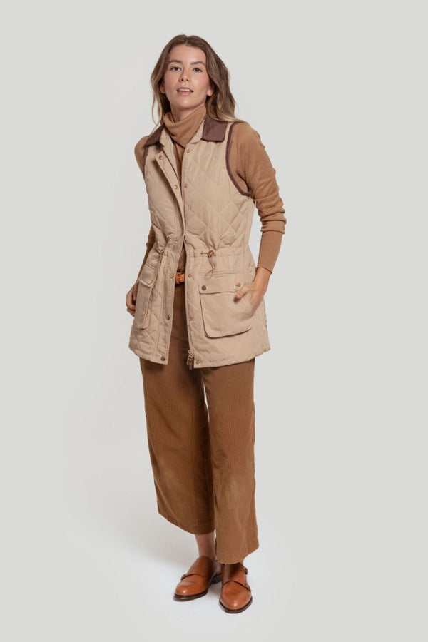 CHALECO ACOLCHADO LARGO CAMEL SKU 0.29498