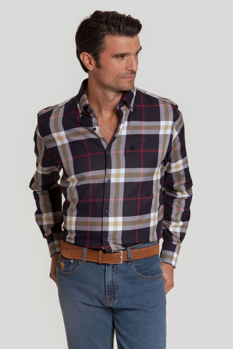 Camisa Cuadro Marino Raya Ancha