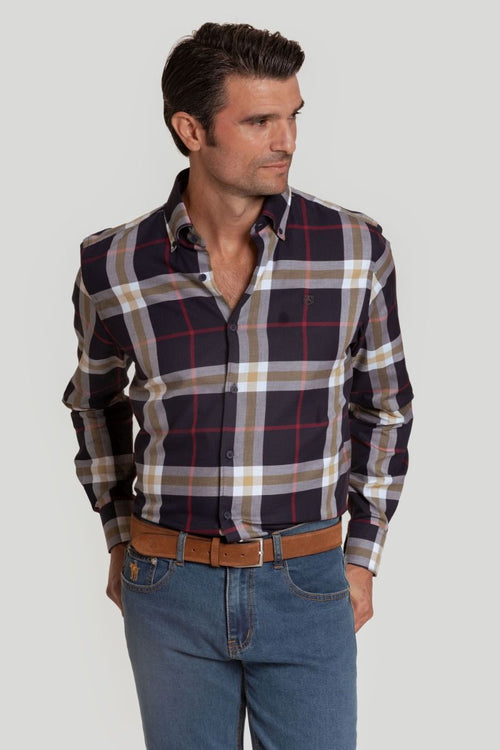 Camisa Cuadro Marino Raya Ancha