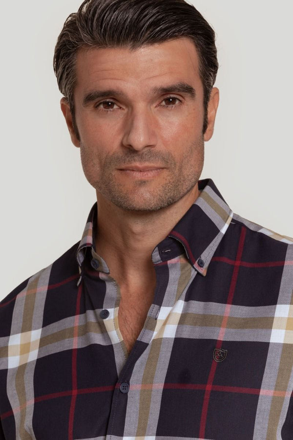 Camisa Cuadro Marino Raya Ancha
