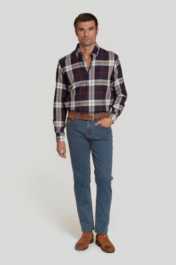 Camisa Cuadro Marino Raya Ancha
