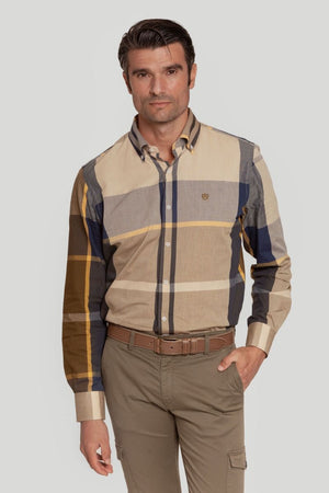 CAMISA CUADRO TONOS CAMEL