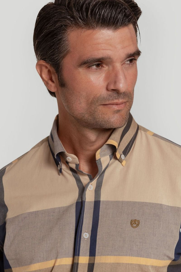 CAMISA CUADRO TONOS CAMEL