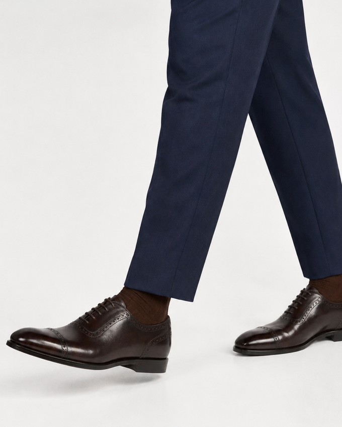 Zapato Oxford Perforado Marrón SKU 0.34843