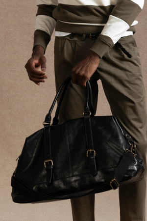 Bolso de Viaje Grande Efecto Piel Negro SKU 0.32183