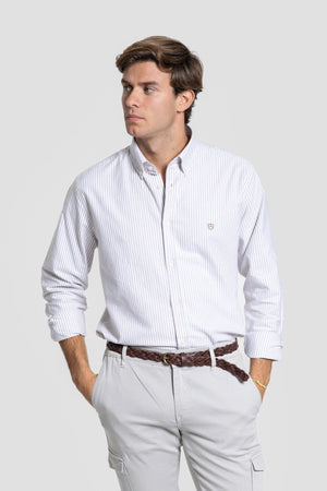 Camisa Oxford Rayas Camel SKU 0.32444