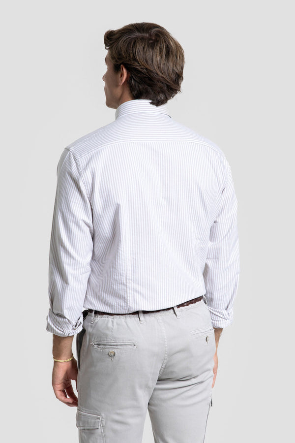 Camisa Oxford Rayas Camel SKU 0.32444