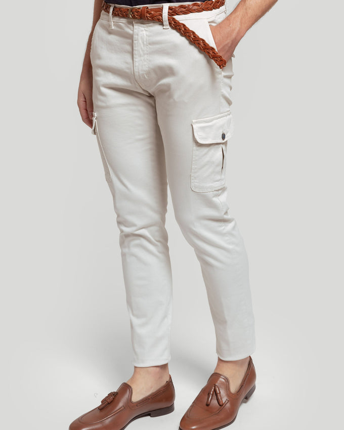 Pantalon cargo chino couleur sable, référence 0.24297