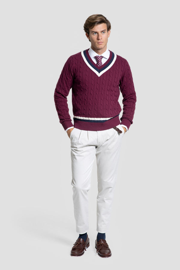 Jersey Cuello Pico Burdeos SKU 0.32276