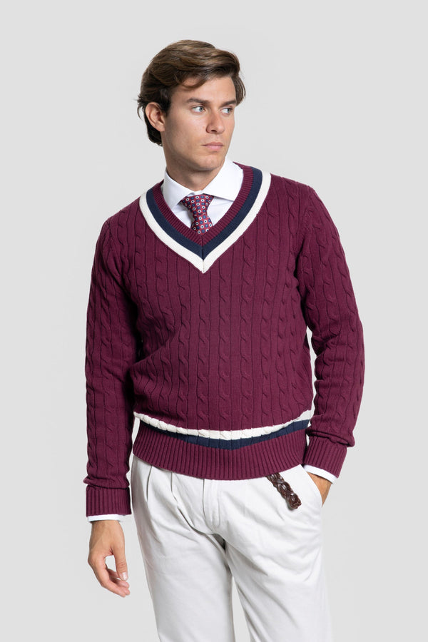 Jersey Cuello Pico Burdeos SKU 0.32276