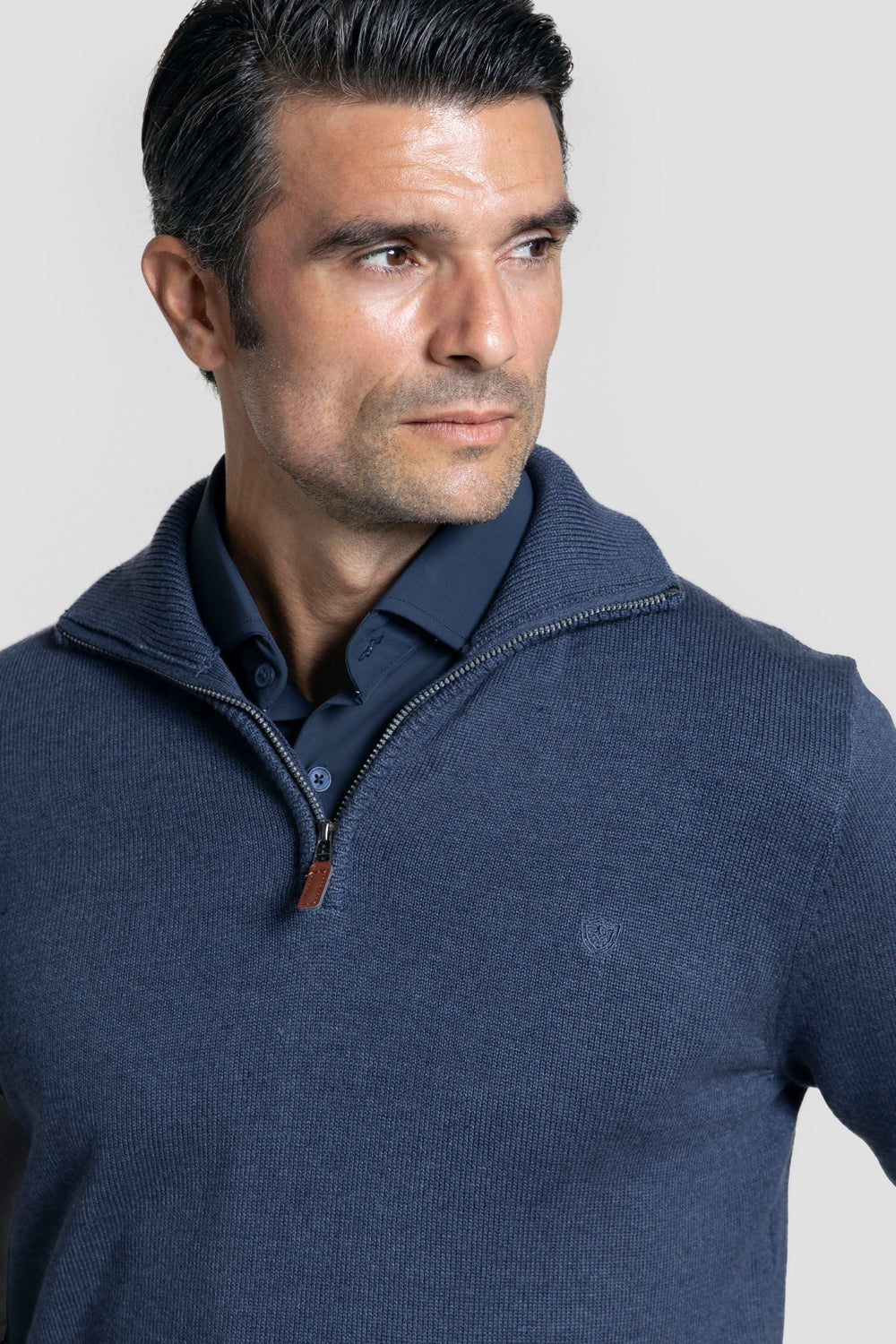 Jersey Cuello Cremallera Azul Noche - Raíces SKU 0.32021