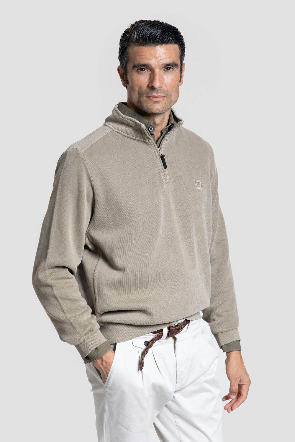 Sudadera media Cremallera Taupe - Raíces SKU 0.32275