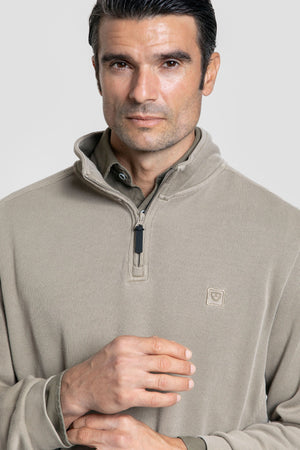 Sudadera media Cremallera Taupe - Raíces SKU 0.32275