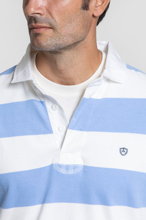 Polo  Manga Larga Rayas Celeste - Legado SKU 0.32458