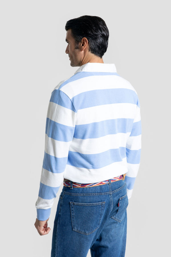 Polo  Manga Larga Rayas Celeste - Legado SKU 0.32458