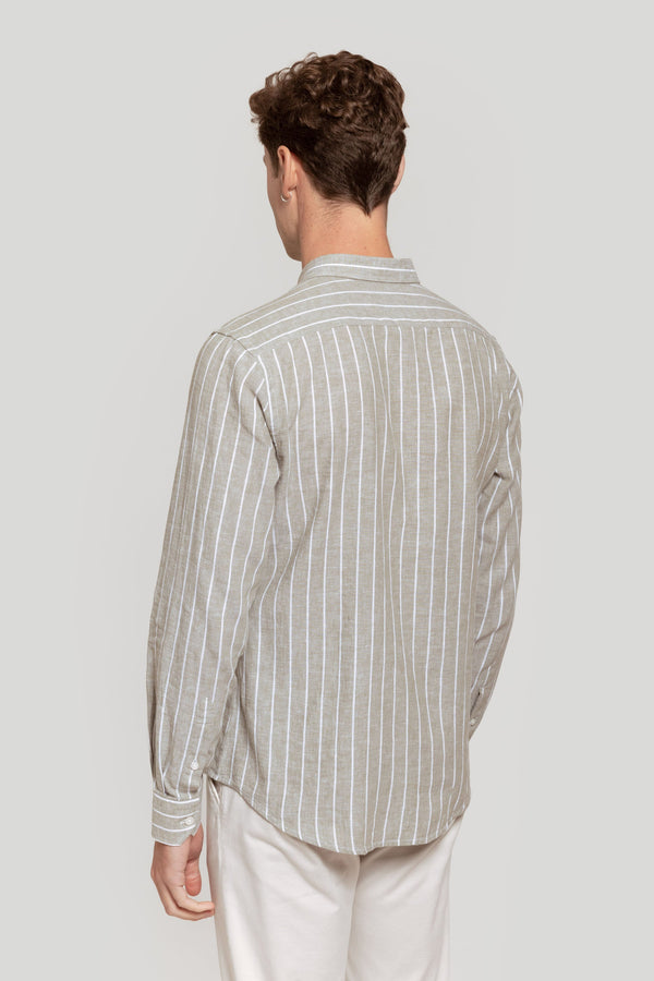 Camisa Raya Ancha Lino Kaki SKU 0.28109