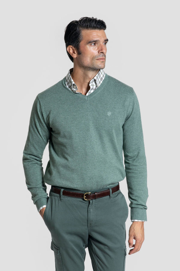 Jersey Cuello Pico Verde Hoja - Raíces SKU 0.32457