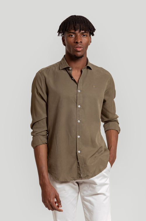 Camisa Algodón Soft Fit Kaki SKU 0.31145