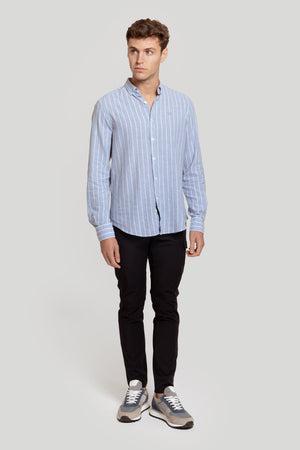 Camisa Raya Ancha Lino Celeste SKU 0.28109