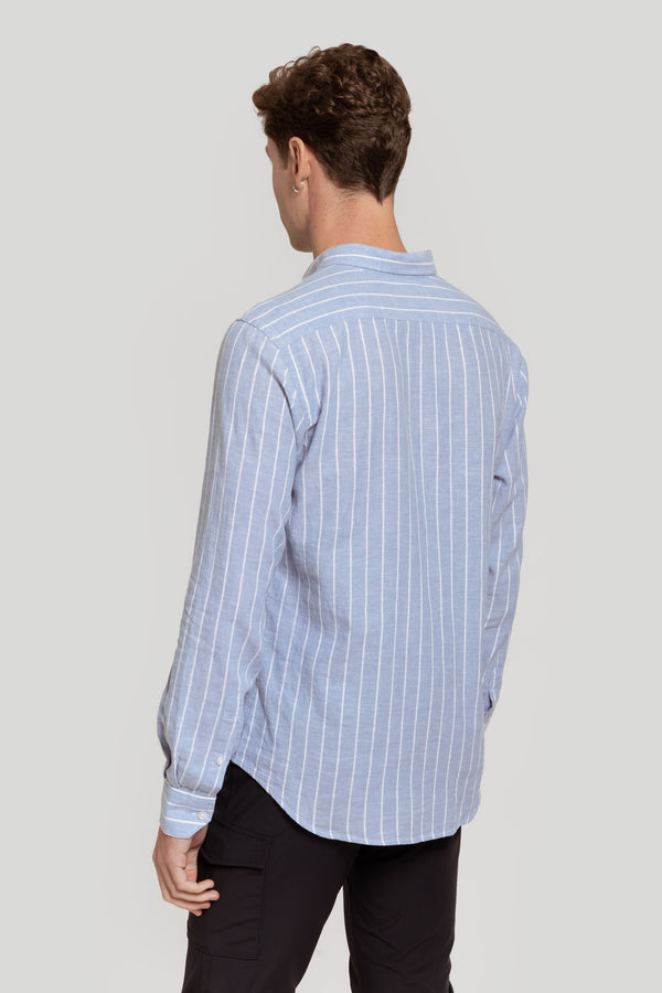 Camisa Raya Ancha Lino Celeste SKU 0.28109
