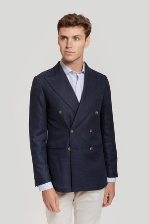 BLAZER DUPLO COM EFEITO LINHO AZUL SKU 0.30505