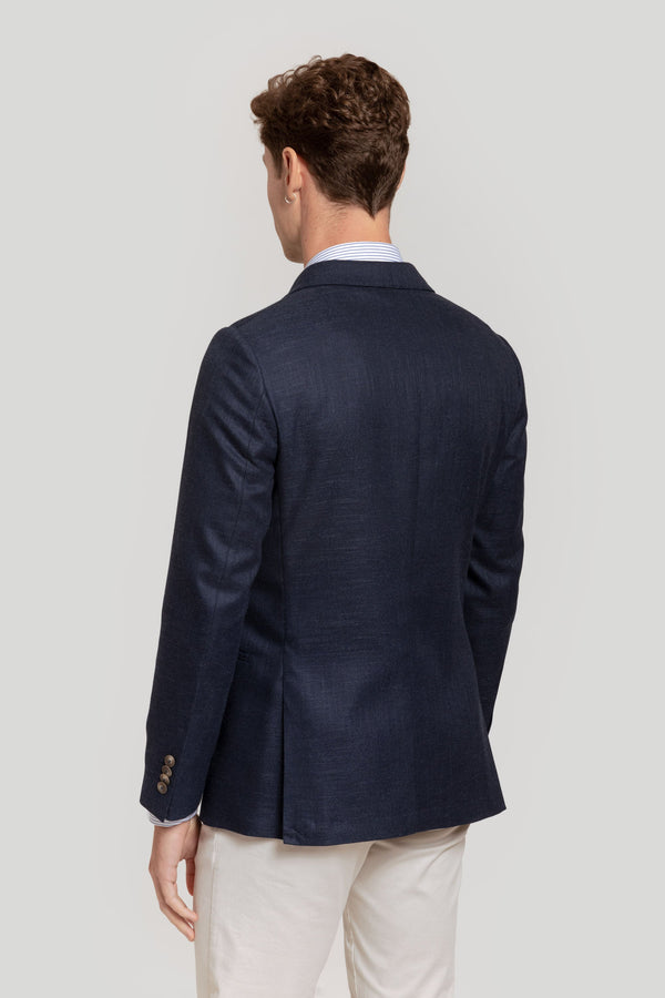 BLAZER DUPLO COM EFEITO LINHO AZUL SKU 0.30505