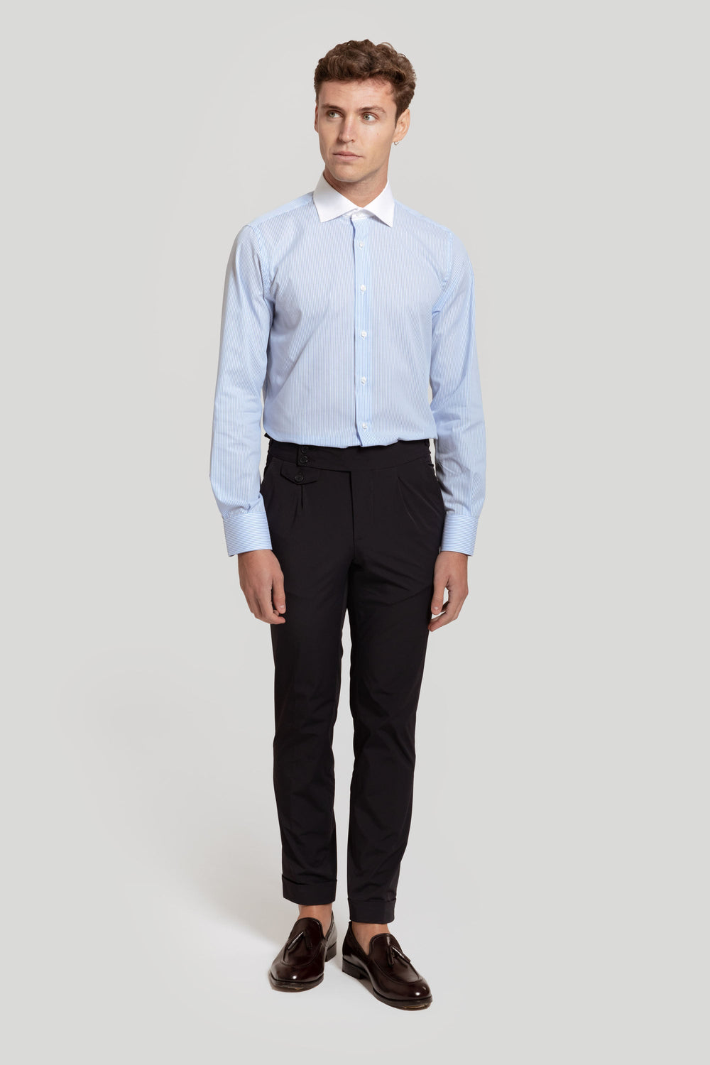 Camisa Raya Celeste Cuello Blanco SKU 0.24307