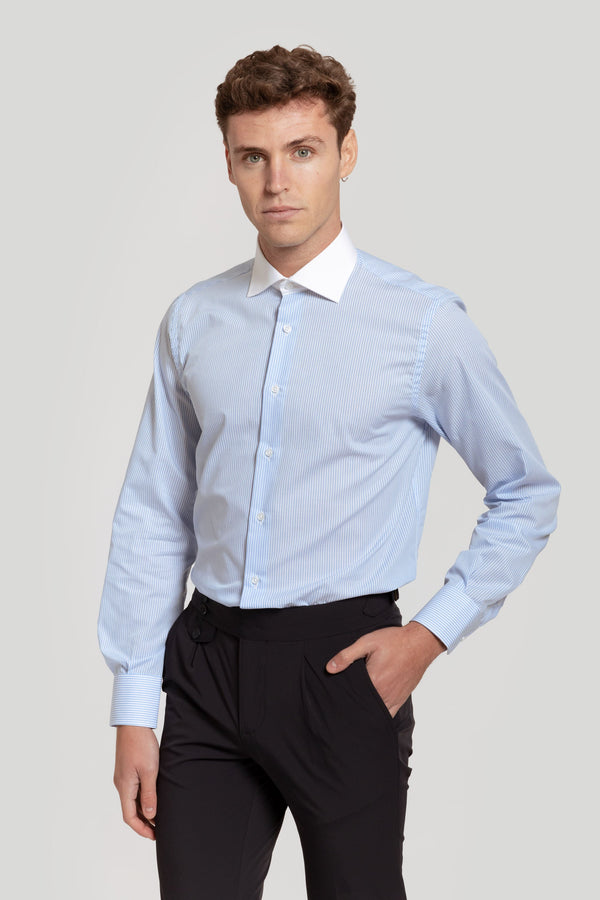 Camisa Raya Celeste Cuello Blanco SKU 0.24307