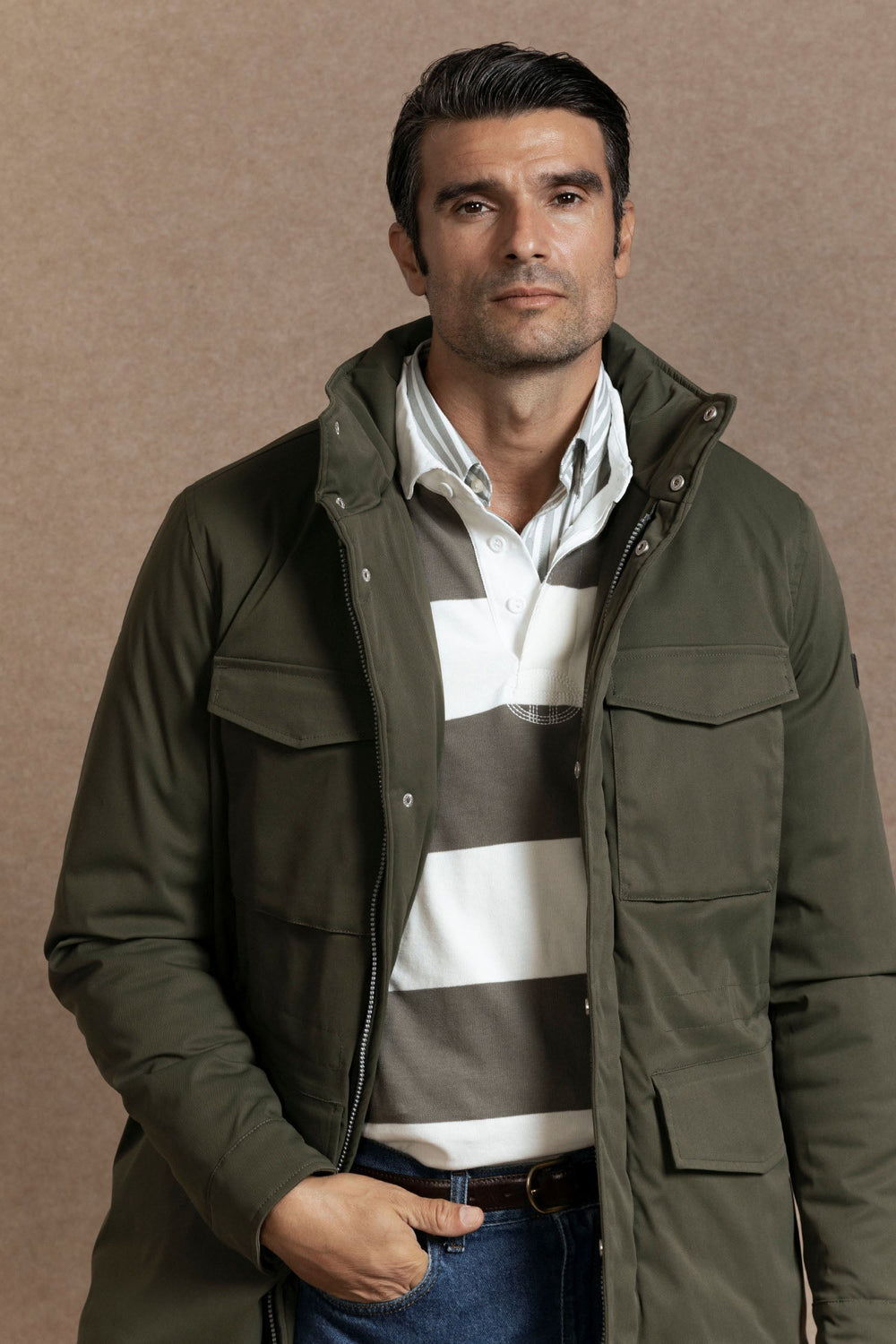 Chaqueton Bolsillos Kaki SKU 0.32454