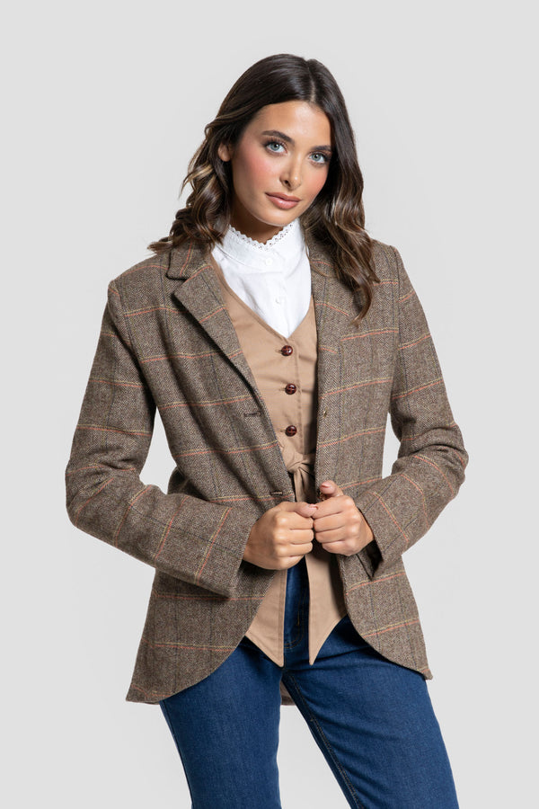 Chaqueta Tweed Señora  MARRON SKU 0.32443
