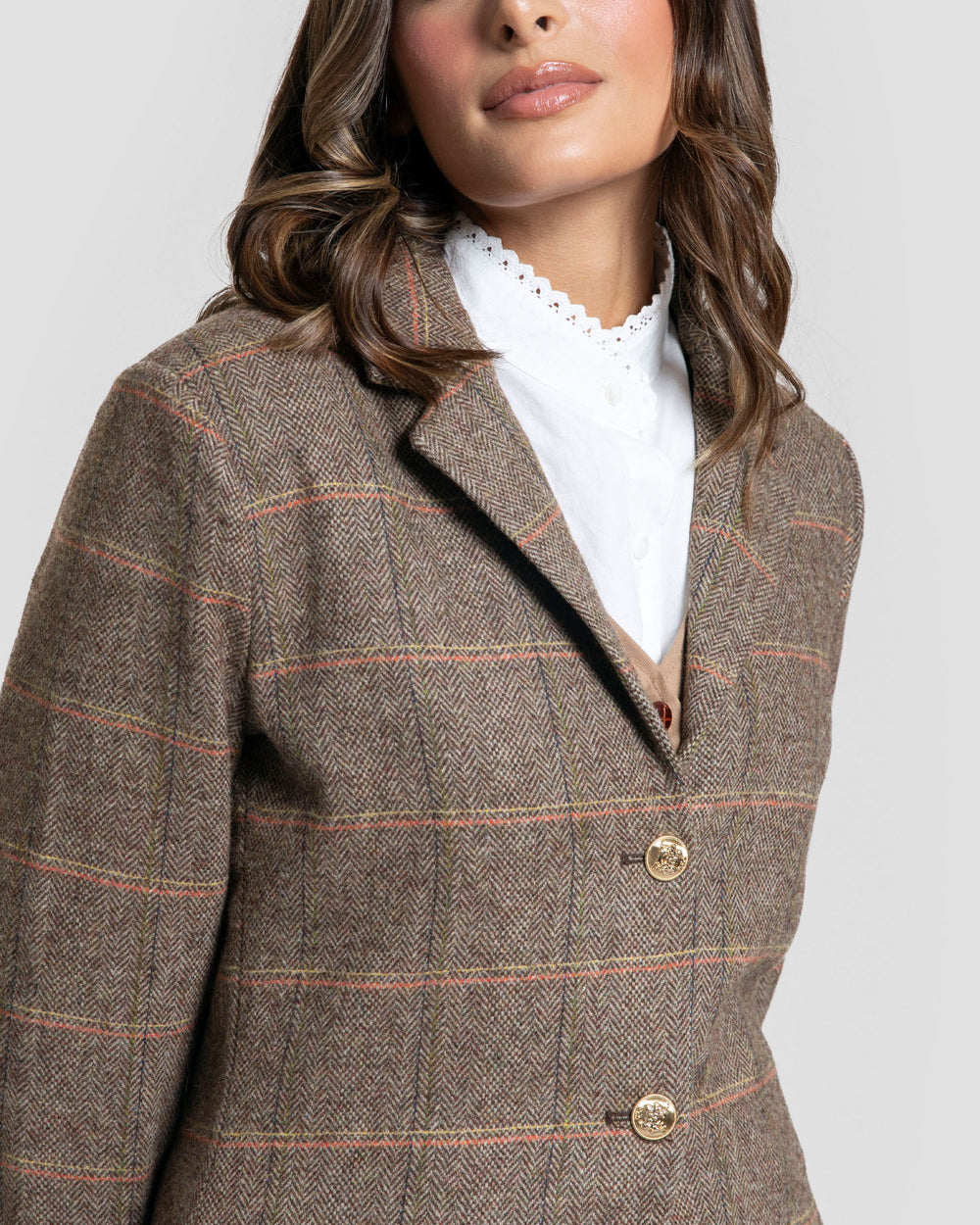 Chaqueta Tweed Señora  MARRON SKU 0.32443