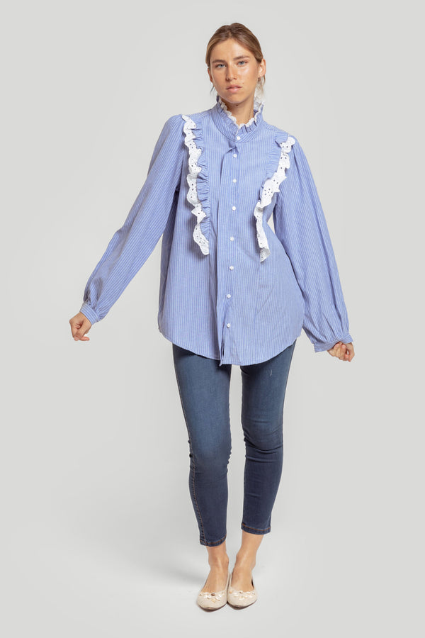 Blusa Volantes Celeste SKU 0.31132