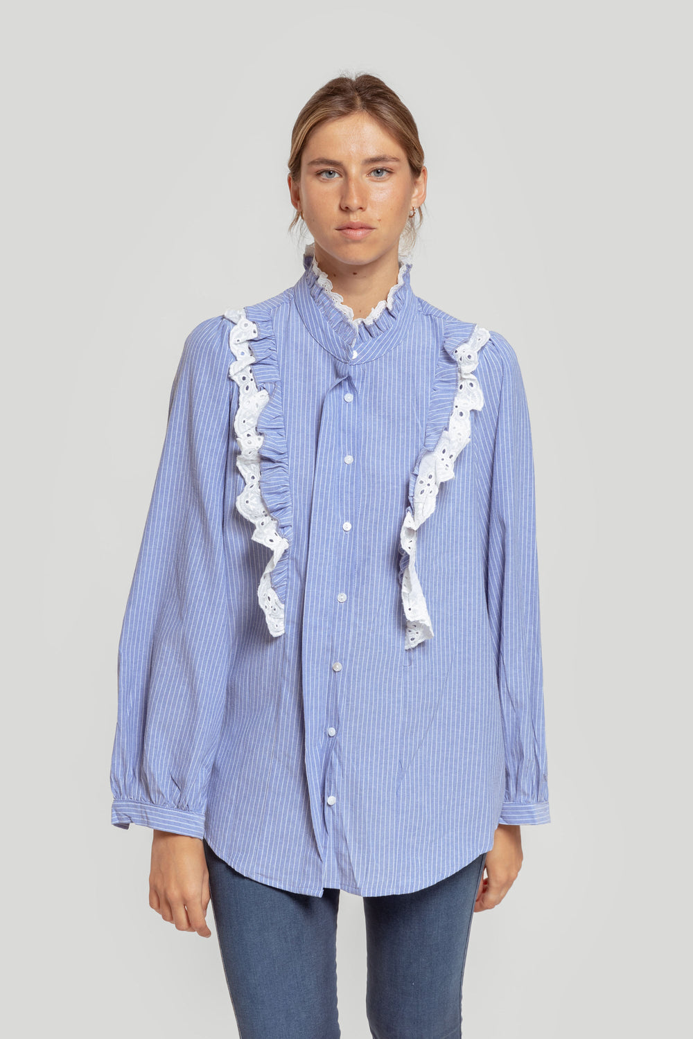 Blusa Volantes Celeste SKU 0.31132