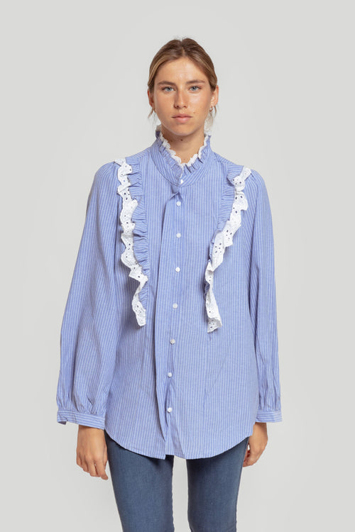 Blusa Volantes Celeste SKU 0.31132