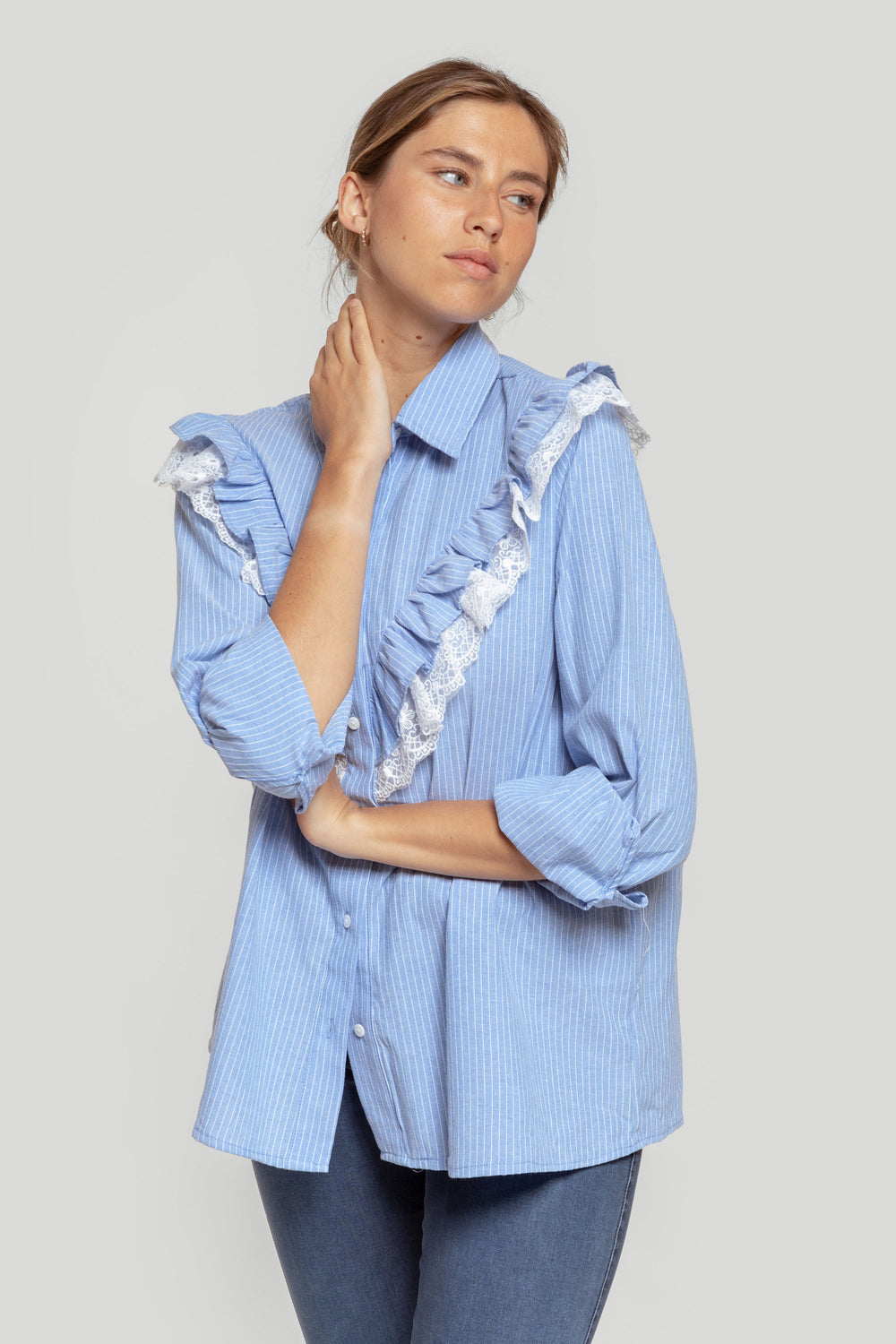Blusa Celeste Rayas SKU 0.31124
