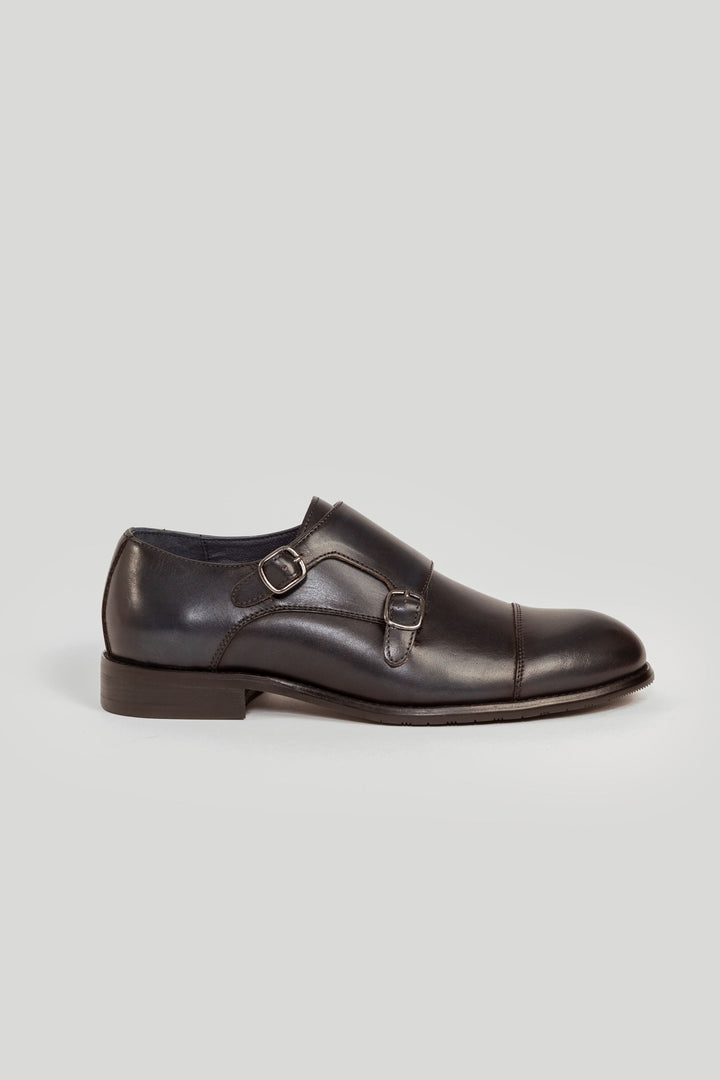 Sapato Monk Strap Couro Azul Marinho Brilhante SKU 0,30823