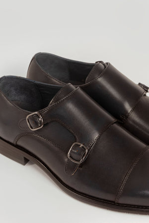 Sapato Monk Strap Couro Azul Marinho Brilhante SKU 0,30823