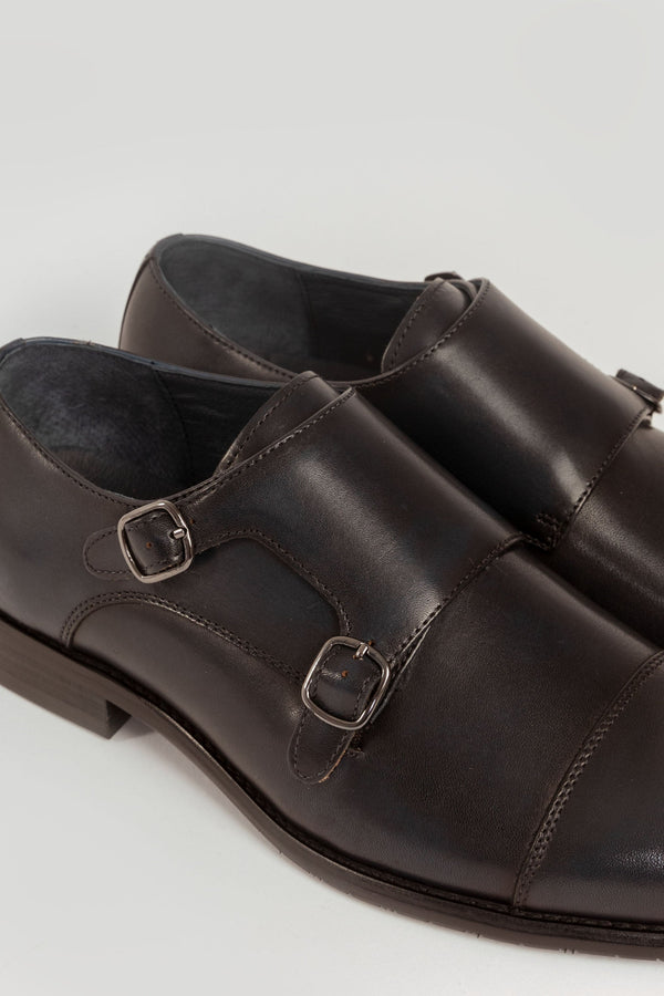 Sapato Monk Strap Couro Azul Marinho Brilhante SKU 0,30823
