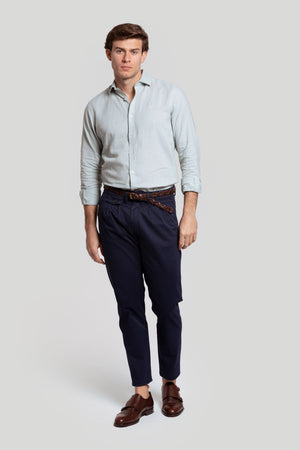 Camisa Algodon Y Lino Verde SKU 0.30522