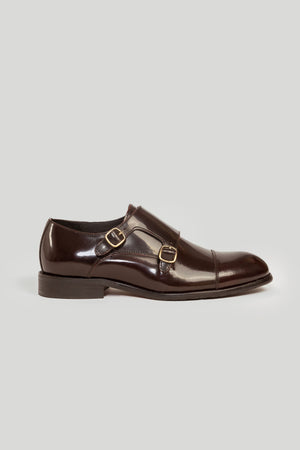 Sapato Monk Strap Couro Brilhante Borgonha SKU 0.30823