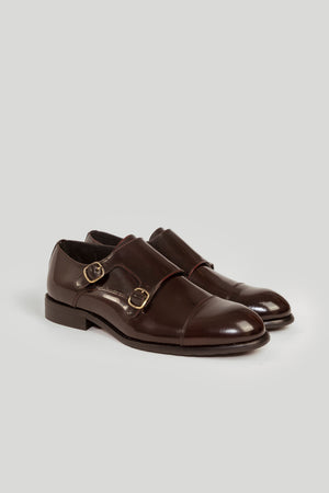 Sapato Monk Strap Couro Brilhante Borgonha SKU 0.30823