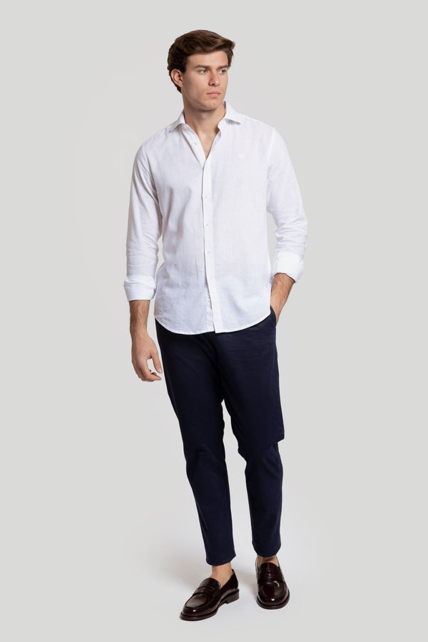 Camisa Algodon Y Lino Blanca SKU 0.30522