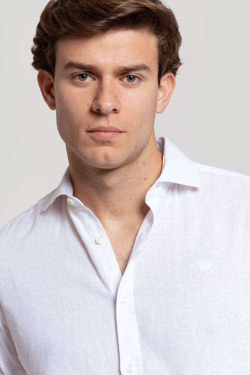 Camisa Algodon Y Lino Blanca SKU 0.30522