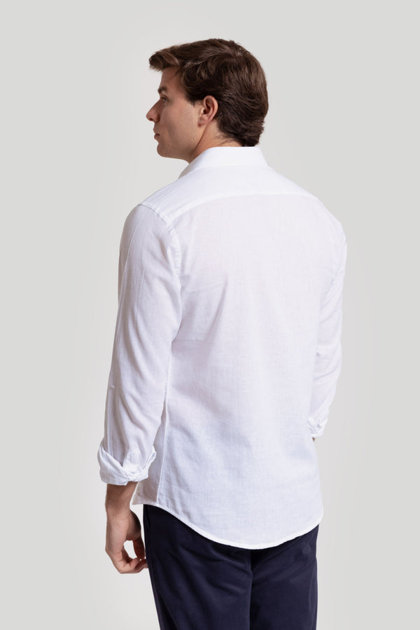 Camisa Algodon Y Lino Blanca SKU 0.30522